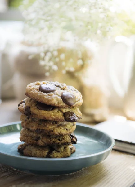 Schokolade Chip Cookies Lebensmittel Fotografie Rezept Idee — Stockfoto