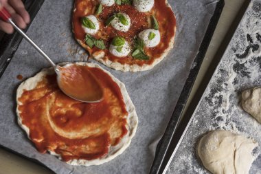 Ev yapımı pizza yemek fotoğraf tarifi fikir