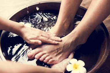 Bir ayak spa closeup