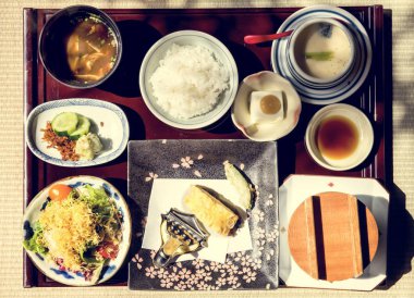 Japon cuisins üzerinde üstten görünüm