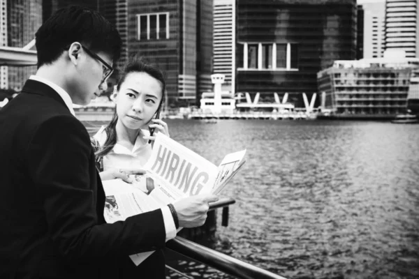 Asiatico Business People Città Working Together — Foto Stock