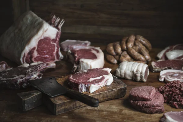 Diferentes Tipos Carne Comida Fotografía Receta Idea —  Fotos de Stock