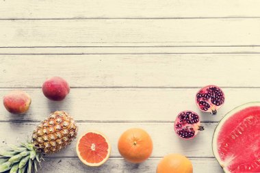 Tropik narenciye arkaplanının çeşitli çeşitleri