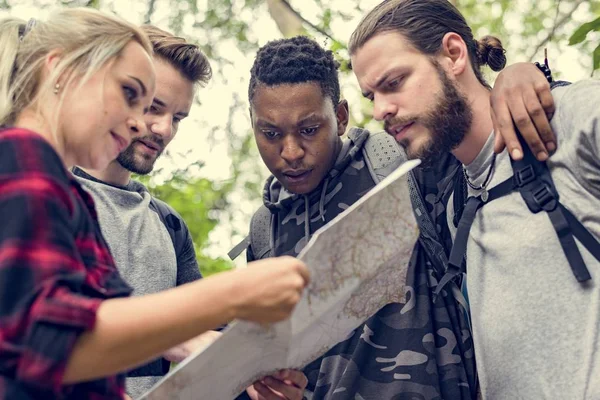 People checking map for the direction