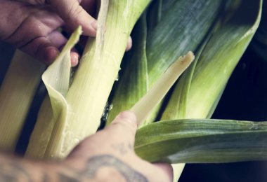 Organik pırasa gıda fotoğraf tarifi fikir