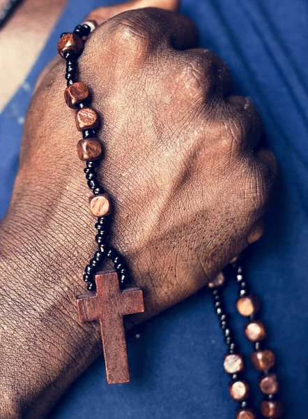 Африканський Людина Молитва Віри Християнство Релігія — стокове фото