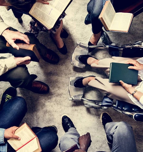 Group Christianity People Reading Bible Together — Stock Photo, Image