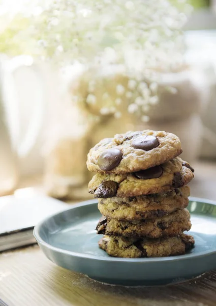 Schokolade Chip Cookies Lebensmittel Fotografie Rezept Idee — Stockfoto