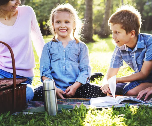 Family Having Picnic Park — Stock Photo, Image