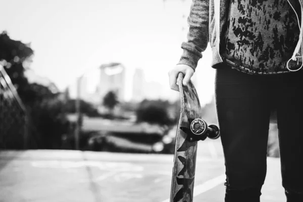 Skater Girl Out City — Stock Photo, Image