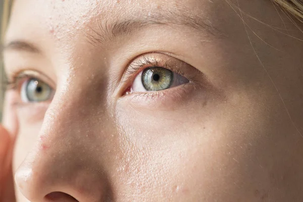 Portrait White Woman Closeup Eyes — Stock Photo, Image