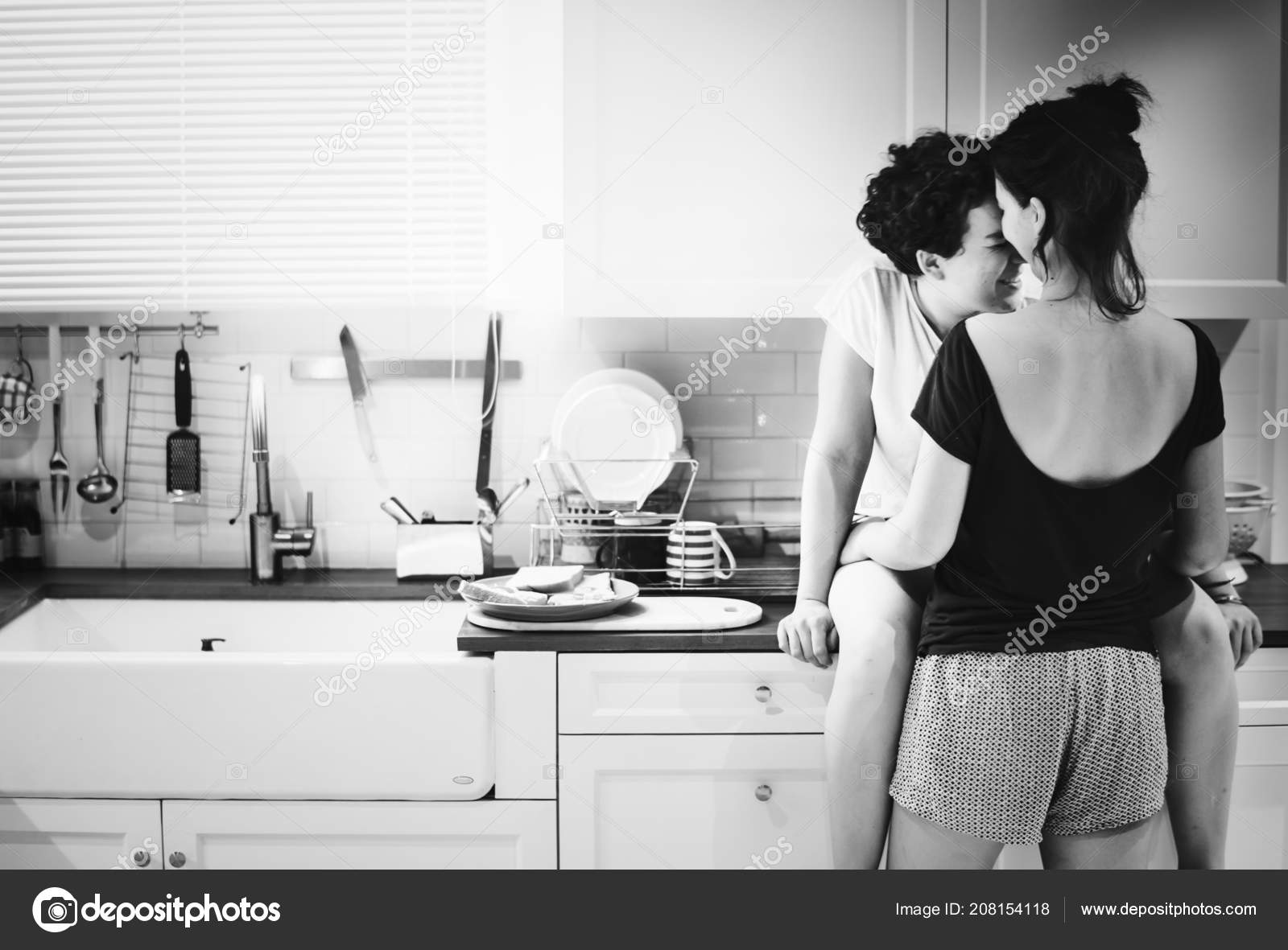 Lesbians In Kitchen