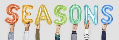 Gökkuşağı alfabe balonlar word mevsim şekillendirme