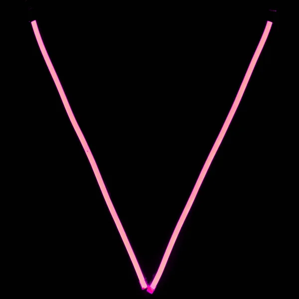 Alfabet Różowy Neonów Czarnym Tle — Zdjęcie stockowe