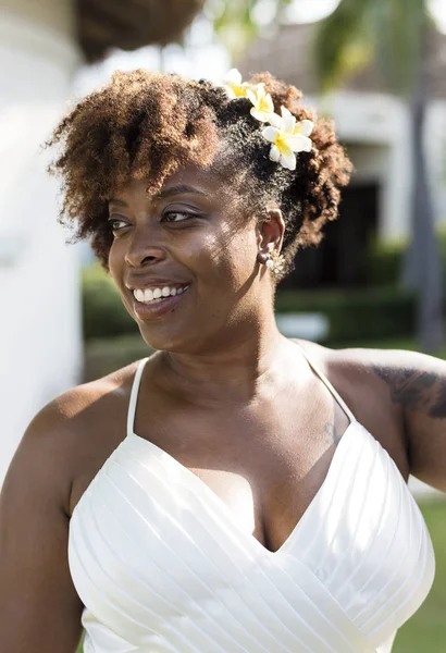 Schöne Afrikanisch Amerikanische Braut Heiraten — Stockfoto