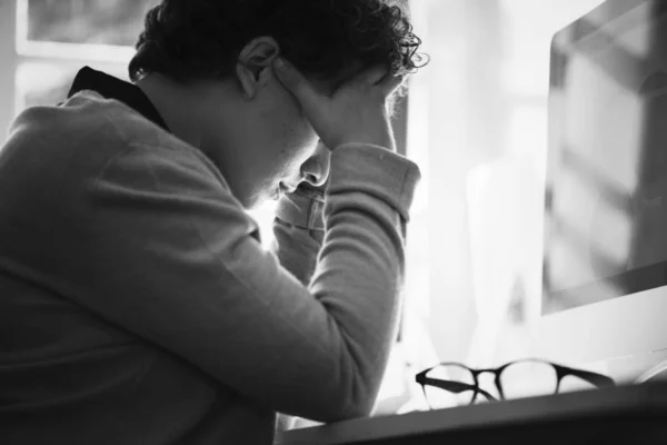 Femme Affaires Stressée Fatiguée Travail — Photo