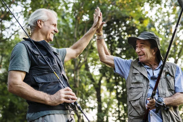 Senior Friends Giving High Five — Stock Photo, Image