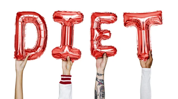 Manos Mostrando Globo Dieta Palabra —  Fotos de Stock