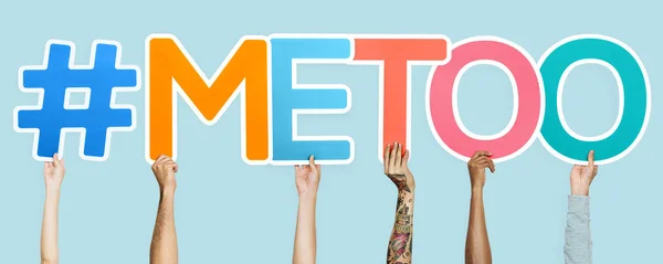 Letras Coloridas Formando Palavra Metoo — Fotografia de Stock