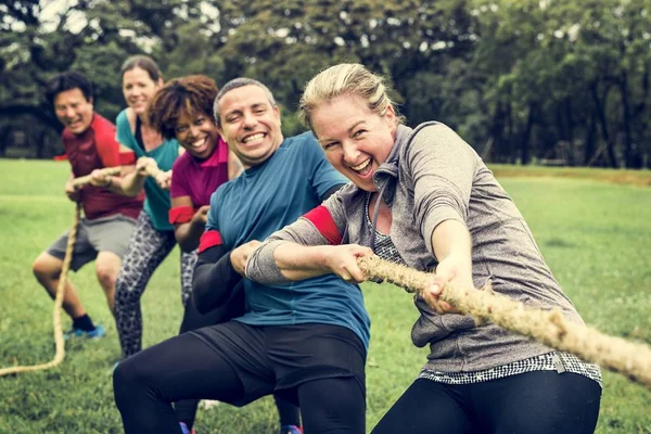 Team Competing Tug War — Stock Photo, Image