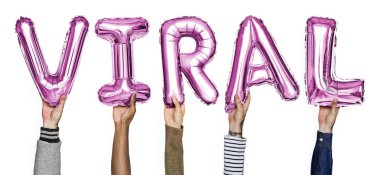 Pembe alfabe helyum balonları metin gizlilik şekillendirme
