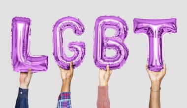 Mor alfabe balonlar word Lgbt şekillendirme
