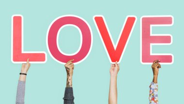 Kelime aşk holding eller