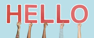 Word Merhaba holding eller