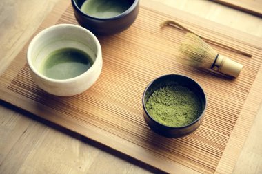 üstten görünüm Japon oryantal matcha