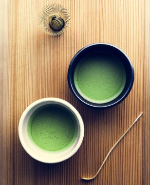 üstten görünüm Japon oryantal matcha