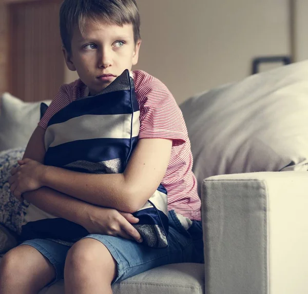 Young Caucasian Boy Stressed Emotion — Stock Photo, Image