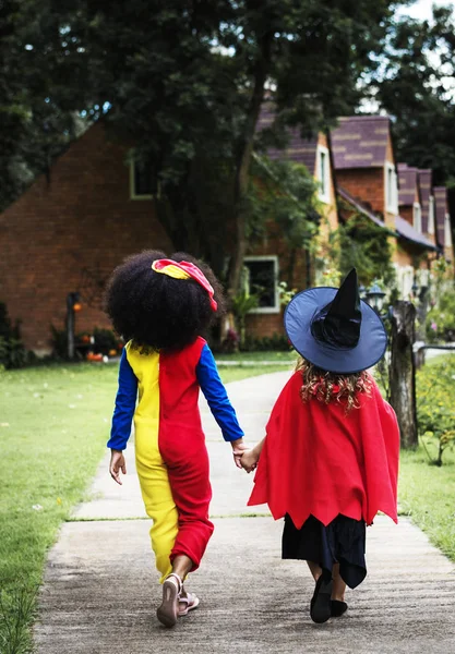 Chicas Jóvenes Disfraces Halloween — Foto de Stock