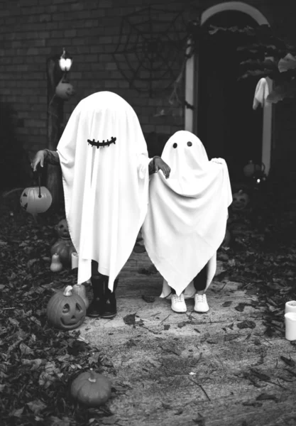 Fantasia Fantasma Para Festa Halloween — Fotografia de Stock