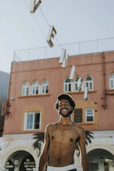 Homem Sem Camisa Praia Veneza — Fotografia de Stock