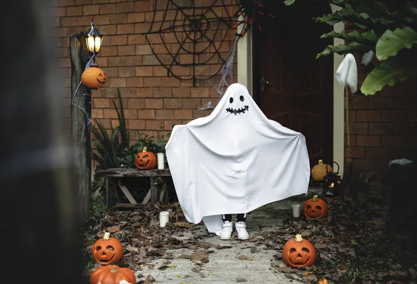 Fantasia Fantasma Para Festa Halloween — Fotografia de Stock