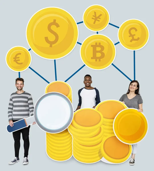 People Coin Currency Cardboard Cutouts — Stock Photo, Image