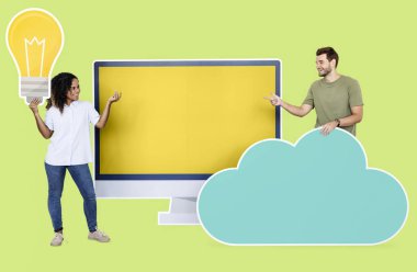 Bulut teknoloji ve internet ile ilgili simgeler grubu