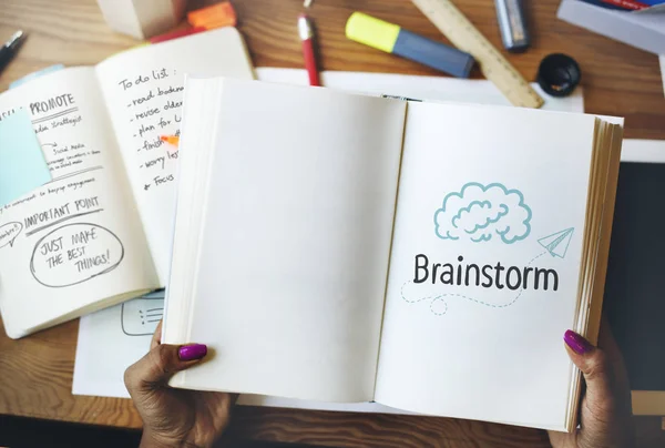 Brainstorm Ideas Notebook — Stock Photo, Image