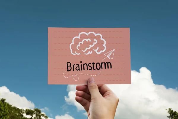 Brainstorm Napisane Karcie — Zdjęcie stockowe