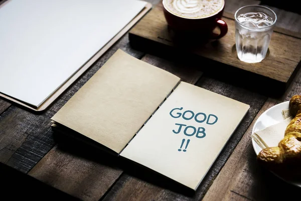 Phrase Good Job Notebook — Stock Photo, Image