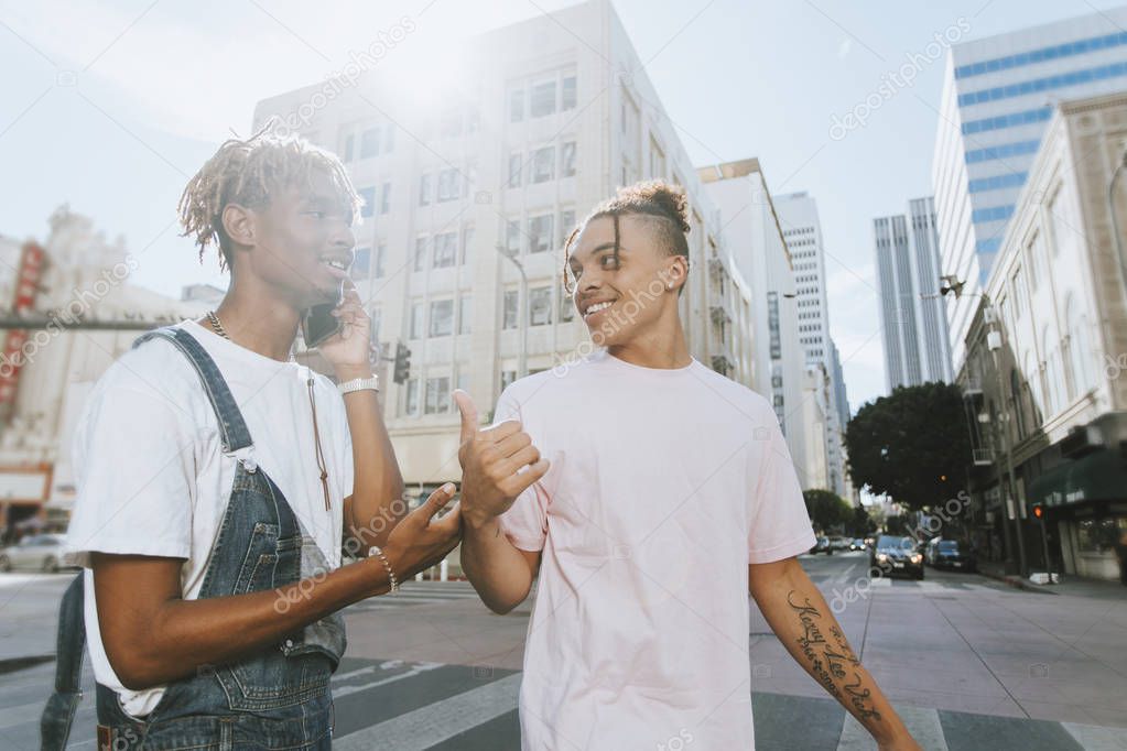 Two guys hanging out in LA