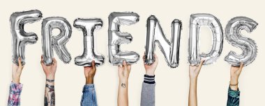 Balonlar word gösterilen eller