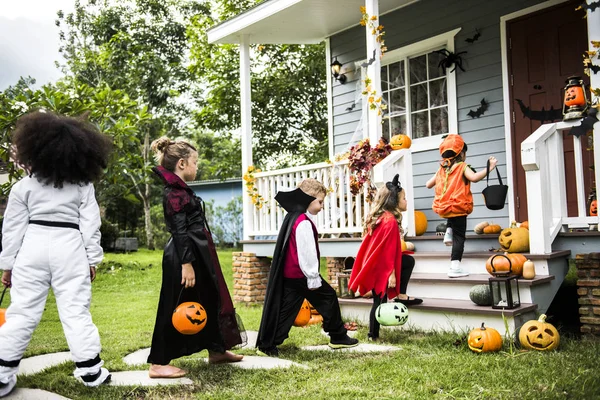 Kleine Kinder Tricksen Oder Behandeln — Stockfoto