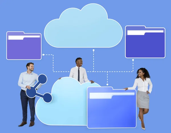 Podnikatelé Cloud Computingu Ikony — Stock fotografie