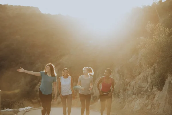 Friends Hiking Hills Los Angeles — Stock Photo, Image