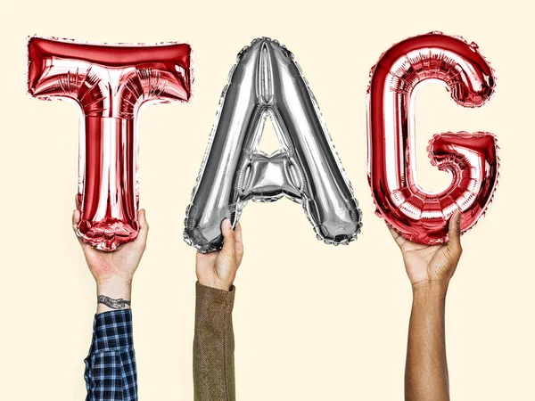 Rote Und Graue Buchstabenballons Die Das Textteil Bilden — Stockfoto