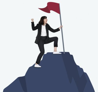 bayrak dağın tepesinde, başarı kavramı holding iş kadını