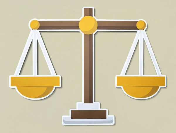 Scale Justice Illustration Icon — Stock Photo, Image