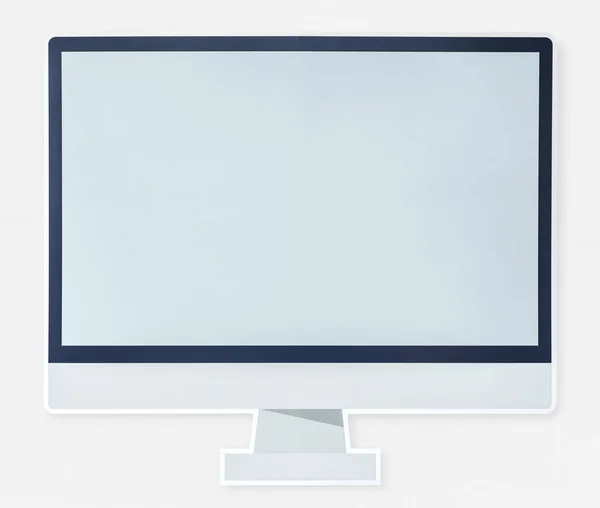 Ikon Monitor Komputer Modern Terisolasi — Stok Foto