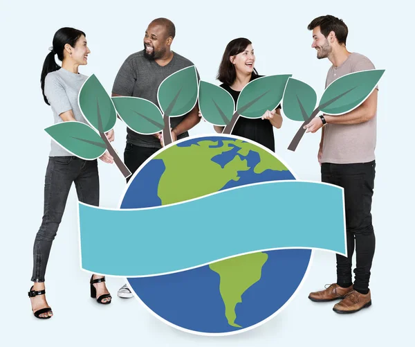 Diverse People Environmental Conservation Concept Icons — Stock Photo, Image